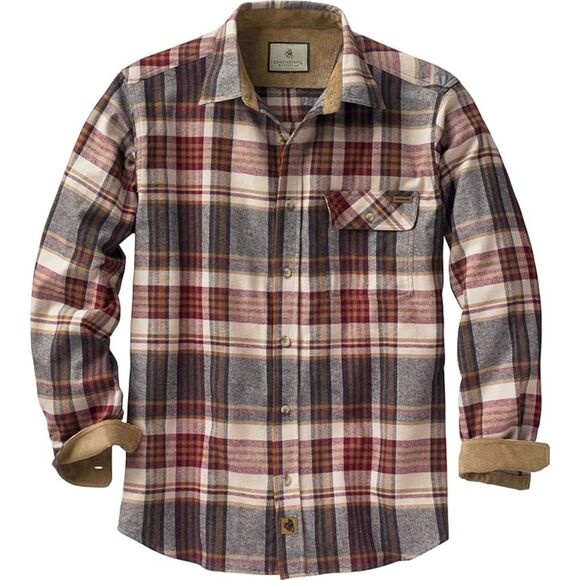 NWT Whitetails Men's Flannel, Long Sleeve Button Down Shirt, Cedarwood Plaid L - Picture 2 of 6